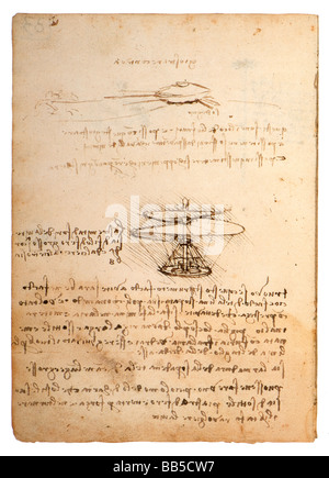 Vite Aerea di Leonardo da Vinci circa 1489 Foto Stock