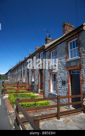 Riga di granito mill houses su college square east di bessbrook model village contea di Armagh Foto Stock