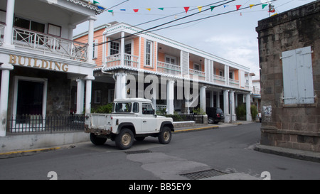 Il centro di Charlestown capitale Nevis isola dei Caraibi Foto Stock
