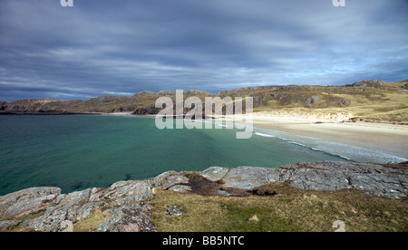 Bella spiaggia Oldshoremore vicino Kinlochbervie Sutherland Scozia Scotland Foto Stock