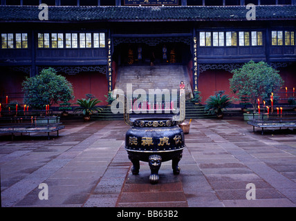 Tempio Fuhu, Monte Emei, Cina Foto Stock