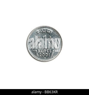 'Indiano uno rupee coin' Foto Stock