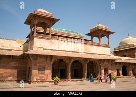 Jodha Bai Palace, Fatehpur Sikri, nei pressi di Agra, Uttar Pradesh, India Foto Stock