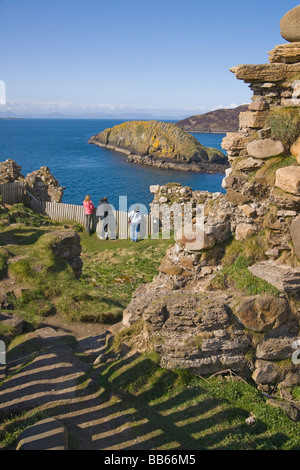 Il castello di Duntulm cercando di Harris Trotternish Skye regione delle Highlands Scozzesi Aprile 2009 Foto Stock