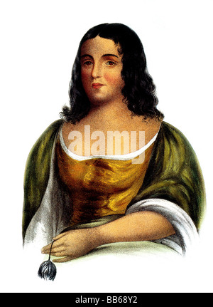 Pocahontas (Matoaka), circa 1595 - 21.3.1617, nativi americani, figlia di uomo medicina di Powhatan (Algonkin), ritratto, pittura, McKenney raccolta, artista del diritto d'autore non deve essere cancellata Foto Stock