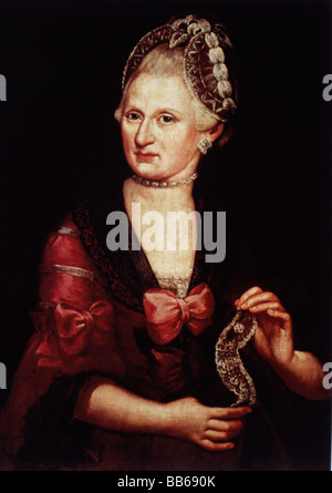 Mozart, Wolfgang Amadeus, 27.1.1756 - 5.12.1791, compositore austriaco, hsi madre Anna Maria Pertl, dipinto di Rosa Hagenauer-Barducci, circa 1775, Foto Stock