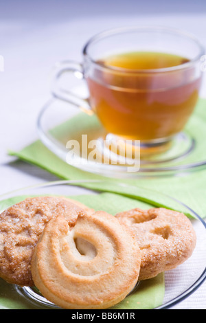 Ora del tè con biscotti Foto Stock