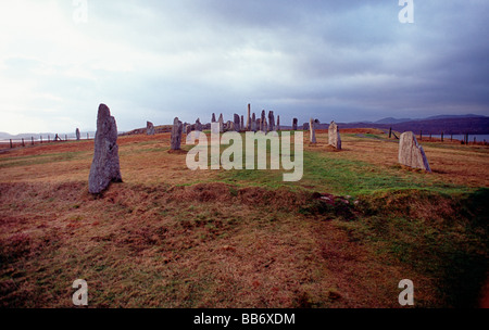 Il Callanish standing stones, isola di Lewis in Scozia Foto Stock