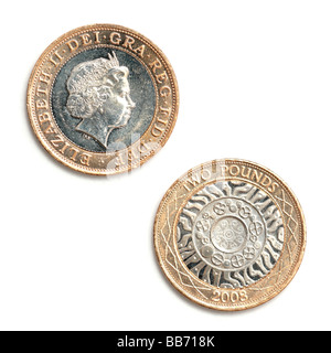 Due British pound coin Foto Stock