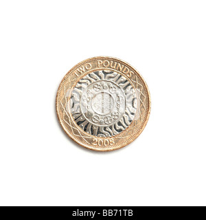 Due British pound coin Foto Stock