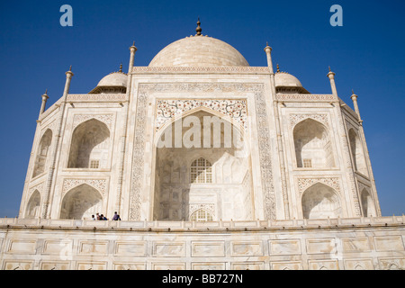 Vista ravvicinata del Taj Mahal, Agra, Uttar Pradesh, India Foto Stock