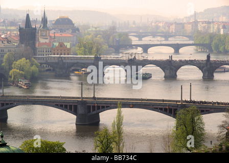 Prag Brücken von oben Praga ponti vista aerea 09 Foto Stock