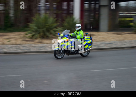 La polizia bici del motore in moto. Foto Stock