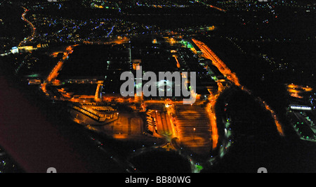 Foto aerea, night shot, Opel fabbrica di automobili impianto 1, auto industry, General Motors, Langendreer, Bochum, la zona della Ruhr, Renania del Nord- Foto Stock