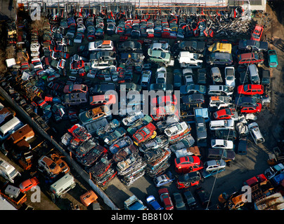 Foto aerea, zona industriale Carolinenglueck, Hordel Junk Yard, Bochum, la zona della Ruhr, Renania settentrionale-Vestfalia, Germania, Europa Foto Stock