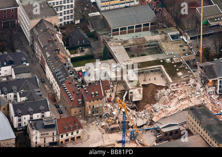 Vista aerea, crollo dell'archivio storico della città di Colonia, Colonia, nella Renania settentrionale-Vestfalia, Germania, Europa Foto Stock