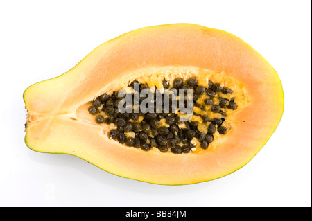 Affettato aperto papaya Foto Stock