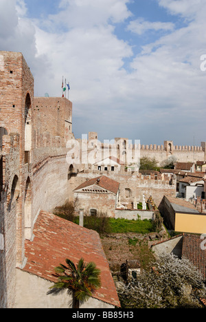 Le mura della città, Cittadella, della Provincia di Padova, Veneto, Veneto, Italia, Europa Foto Stock