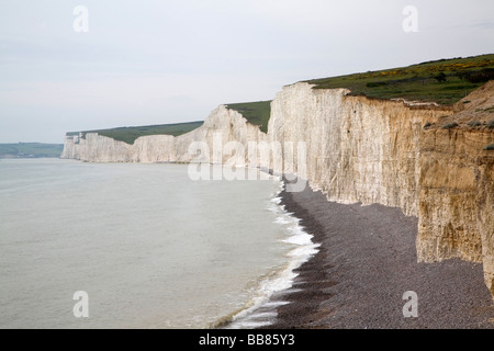 Bianco gesso scogliere sette sorelle da Birling Gap East Sussex England Foto Stock