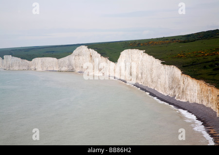 Bianco gesso scogliere sette sorelle da Birling Gap East Sussex England Foto Stock