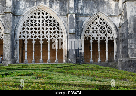 Dettaglio, Mosteiro Santa Maria da Vitoria, Monastero di Batalha, Batalha, il Portogallo centrale, Europa Foto Stock