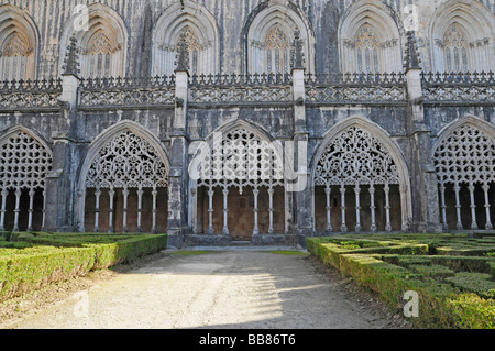 Dettaglio, Mosteiro Santa Maria da Vitoria, Monastero di Batalha, Batalha, il Portogallo centrale, Europa Foto Stock