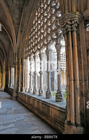 Dettaglio, Mosteiro Santa Maria da Vitoria, Monastero di Batalha, Batalha, il Portogallo centrale, Europa Foto Stock