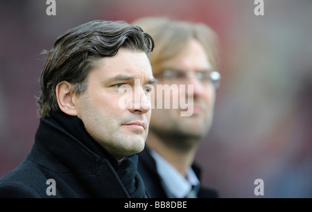 Direttore generale Michael Zorc sulla sinistra e coach Juergen Klopp, BVB Borussia Dortmund Foto Stock