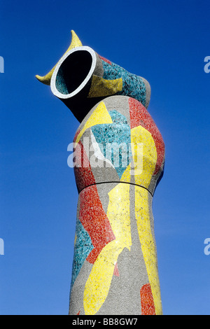 Miró-statua Dona i ocell, donna e uccello, il Parc de Joan Miró di Barcellona e della Catalogna, Spagna, Europa Foto Stock