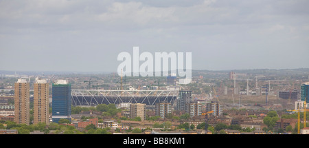 Olimpiadi di Londra 2012 London Olympic Stadium in costruzione in Stratford East Londo Foto Stock