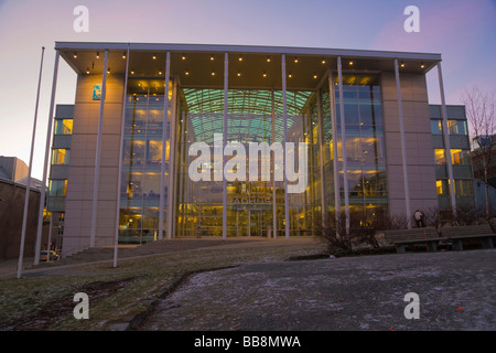 Nuovo Municipio, Radhus, notte polare, inverno, Tromso, Troms, Norvegia Foto Stock