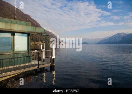 Argegno fermata di traghetto, porta sul Lago di Como, Lombardia, Italia, Europa Foto Stock