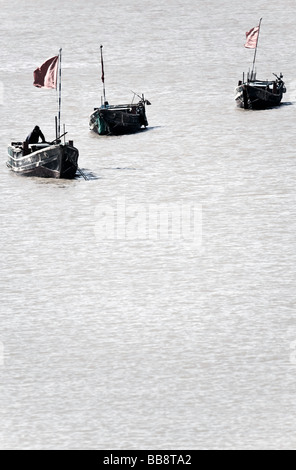 Cina, Zhoushan Prefettura, Shengsi isole, Sijiao Island, barche da pesca. Foto Stock