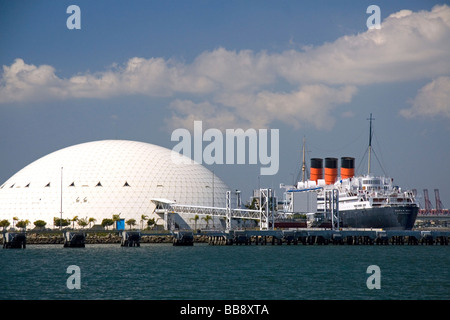 La regina Maria museo e hotel nave alla lunga spiaggia Califorina USA Foto Stock