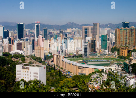 Asia Cina skyline di Hong kong Happy Valley 2008 Foto Stock