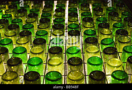 Bottiglia di vino esposizione presso il National Wine Centre of Australia. Adelaide, South Australia, Australia Foto Stock