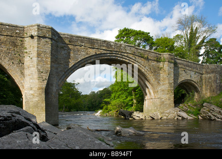 Ponte del diavolo sul fiume Lune, Kirkby Lonsdale, Cumbria, England Regno Unito Foto Stock