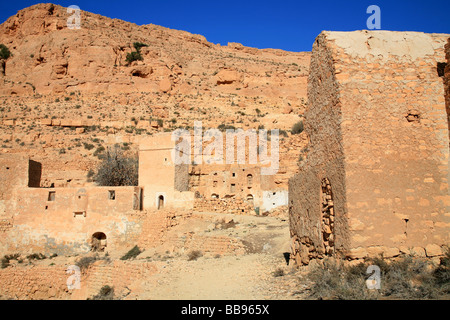 Una rovina villaggio Berbero di nome Douiret in Tunisia Foto Stock