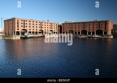 I vecchi edifici di magazzino di Albert Dock, Liverpool, Merseyside, Regno Unito Foto Stock