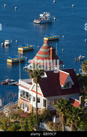 A Holly Hill House si affaccia sul porto di Avalon sull isola Catalina California USA Foto Stock