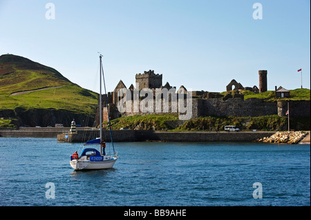 Il castello di buccia di Isola di Man Foto Stock