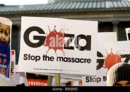 La protesta di gaza birmingham nel 2009 protestare circa israels invasione di Gaza nel novembre 2008 Foto Stock