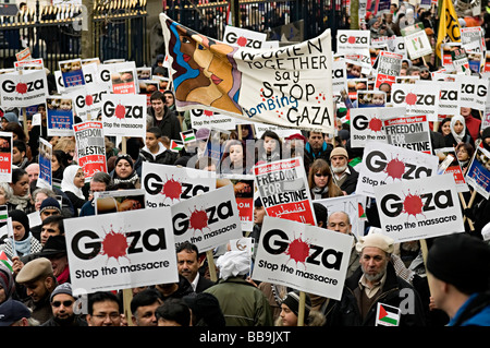 La protesta di gaza birmingham nel 2009 protestare circa israels invasione di Gaza nel novembre 2008 Foto Stock