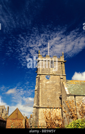Corfe Castle Villaggio Chiesa Dorset England Regno Unito Foto Stock