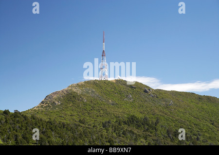 Montante TV Mt Cargill Dunedin Otago Isola del Sud della Nuova Zelanda Foto Stock