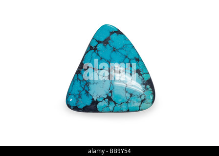 Il turchese provino su sfondo bianco Foto Stock