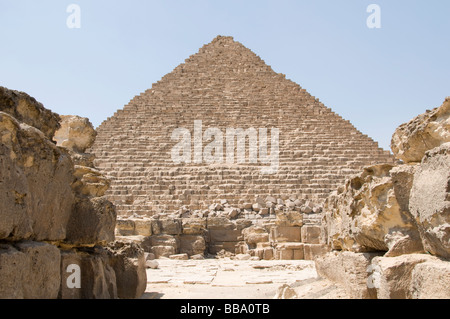 Piramidi di Giza Piramide di Cheope in Egitto Il Cairo Sphinx Foto Stock