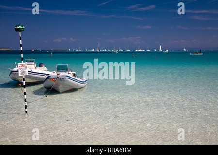 Spiaggia di Stintino, Nurra regione, provincia di Sassari, Sardegna, Italia Foto Stock