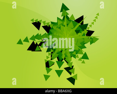 Esplosione di forme geometriche astratte illustrazione rappresentata Foto Stock