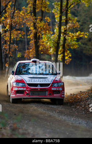 Mitsubishi Lancer EVO VII, Lausitz Rally, motorsports, in Sassonia, Germania, Europa Foto Stock